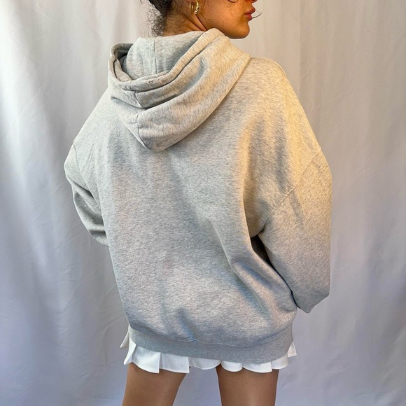 Anine Bing Harvey oversized grey hoodie with black logo. Size M. 100% cotton. - Picture 4 of 9
